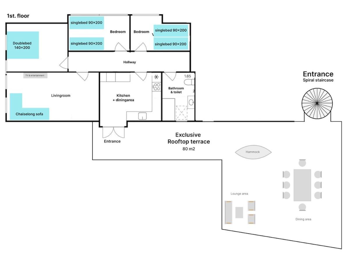 Lägenhet The Butterfly - House In For 7 Persons With Luxury Rooftop Deck & Free Parking *